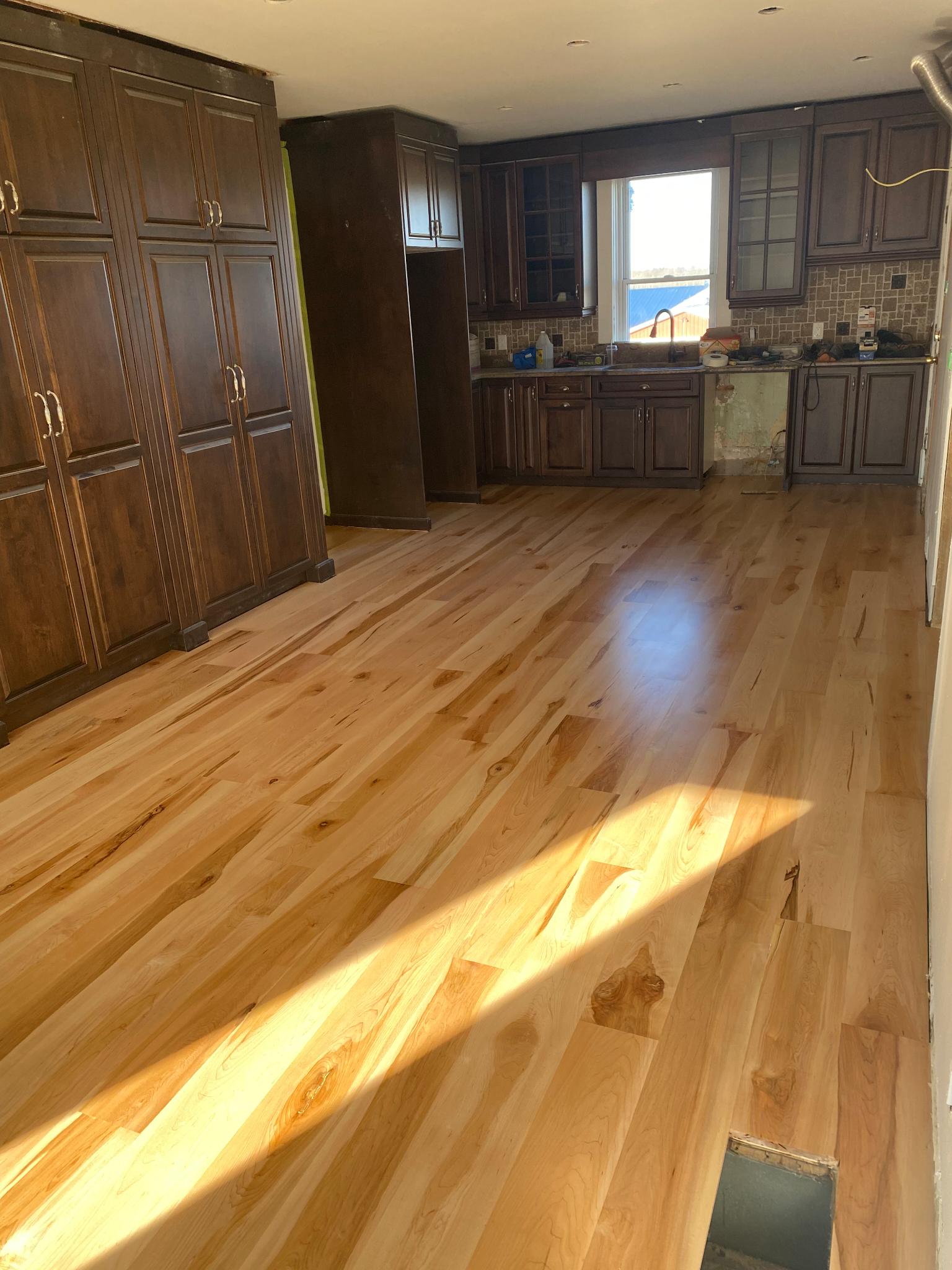 a refinished hardwood floor